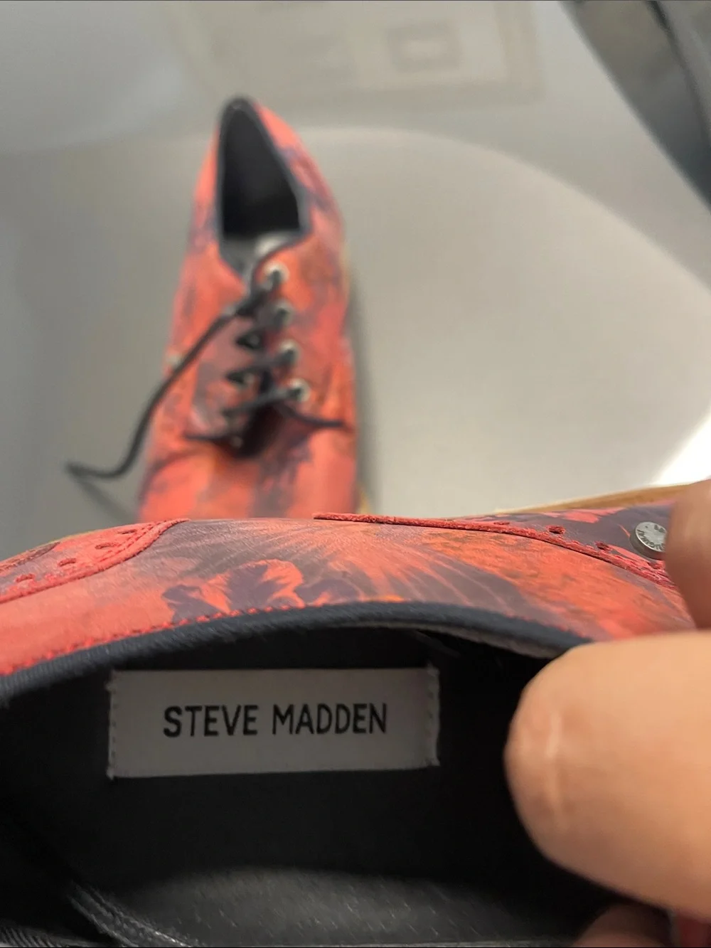 Steve Madden Red Floral Lace-Up Oxfords